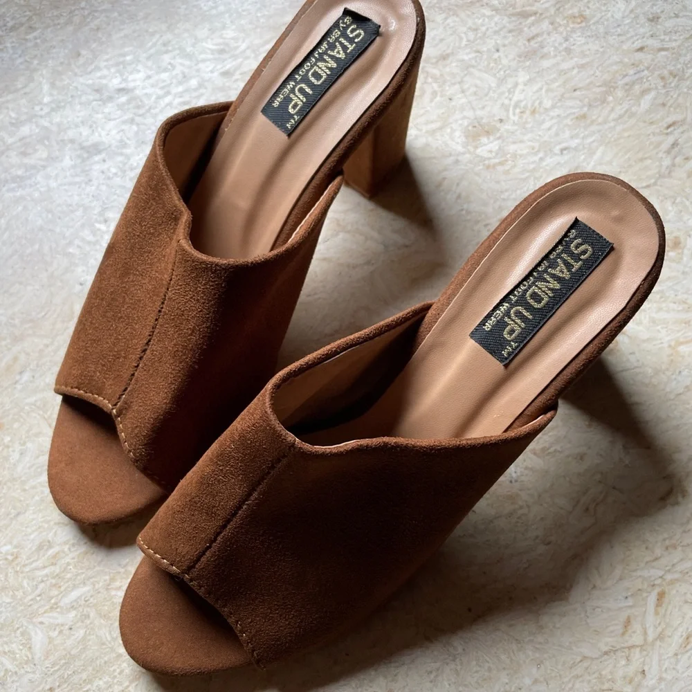 Tan Suede Mules - Picture 4 of 16